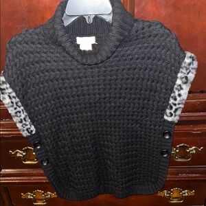 Black Knit Short Sleeve Kids Top